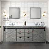 Marsyas Bath Vanity, White Quartz Countertop and Mirrors
