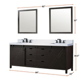 Marsyas Bath Vanity, White Quartz Countertop and Mirrors