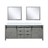 Marsyas Bath Vanity, White Quartz Countertop and Mirrors