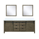 Marsyas Bath Vanity, White Quartz Countertop and Mirrors