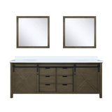 Marsyas Bath Vanity, White Quartz Countertop and Mirrors