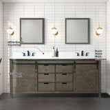 Marsyas Bath Vanity, White Quartz Countertop and Mirrors