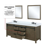 Marsyas Bath Vanity, White Quartz Countertop and Mirrors