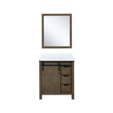Marsyas Bath Vanity, White Quartz Countertop and Mirrors
