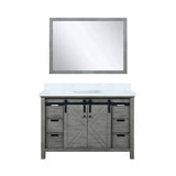 Marsyas Bath Vanity, White Quartz Countertop and Mirrors