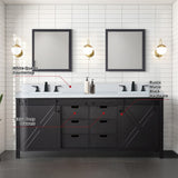 Marsyas Bath Vanity, White Quartz Countertop and Mirrors