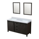 Marsyas Bath Vanity, White Quartz Countertop and Mirrors