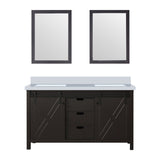 Marsyas Bath Vanity, White Quartz Countertop and Mirrors