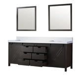 Marsyas Bath Vanity, White Quartz Countertop and Mirrors