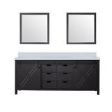 Marsyas Bath Vanity, White Quartz Countertop and Mirrors