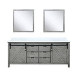 Marsyas Bath Vanity, White Quartz Countertop and Mirrors