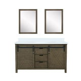 Marsyas Bath Vanity, White Quartz Countertop and Mirrors