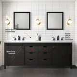 Marsyas Bath Vanity, White Quartz Countertop and Mirrors