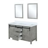 Marsyas Bath Vanity, White Quartz Countertop and Mirrors
