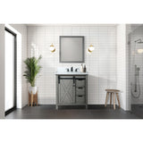 Marsyas Bath Vanity, White Quartz Countertop and Mirrors
