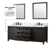 Marsyas Bath Vanity, White Quartz Countertop and Mirrors