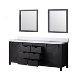 Marsyas Bath Vanity, White Quartz Countertop and Mirrors