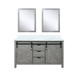 Marsyas Bath Vanity, White Quartz Countertop and Mirrors