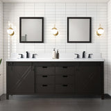 Marsyas Bath Vanity, White Quartz Countertop and Mirrors