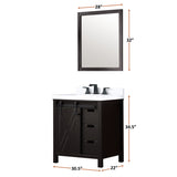 Marsyas Bath Vanity, White Quartz Countertop and Mirrors