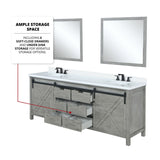Marsyas Bath Vanity, White Quartz Countertop and Mirrors
