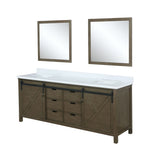 Marsyas Bath Vanity, White Quartz Countertop and Mirrors