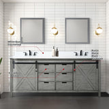 Marsyas Bath Vanity, White Quartz Countertop and Mirrors