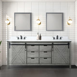 Marsyas Bath Vanity, White Quartz Countertop and Mirrors