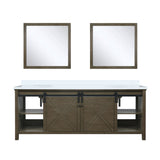 Marsyas Bath Vanity, White Quartz Countertop and Mirrors