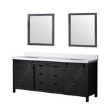 Marsyas Bath Vanity, White Quartz Countertop and Mirrors