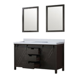 Marsyas Bath Vanity, White Quartz Countertop and Mirrors