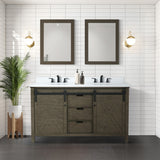 Marsyas Bath Vanity, White Quartz Countertop and Mirrors