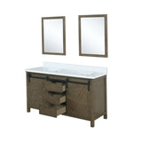 Marsyas Bath Vanity, White Quartz Countertop and Mirrors