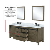 Marsyas Bath Vanity, White Quartz Countertop and Mirrors