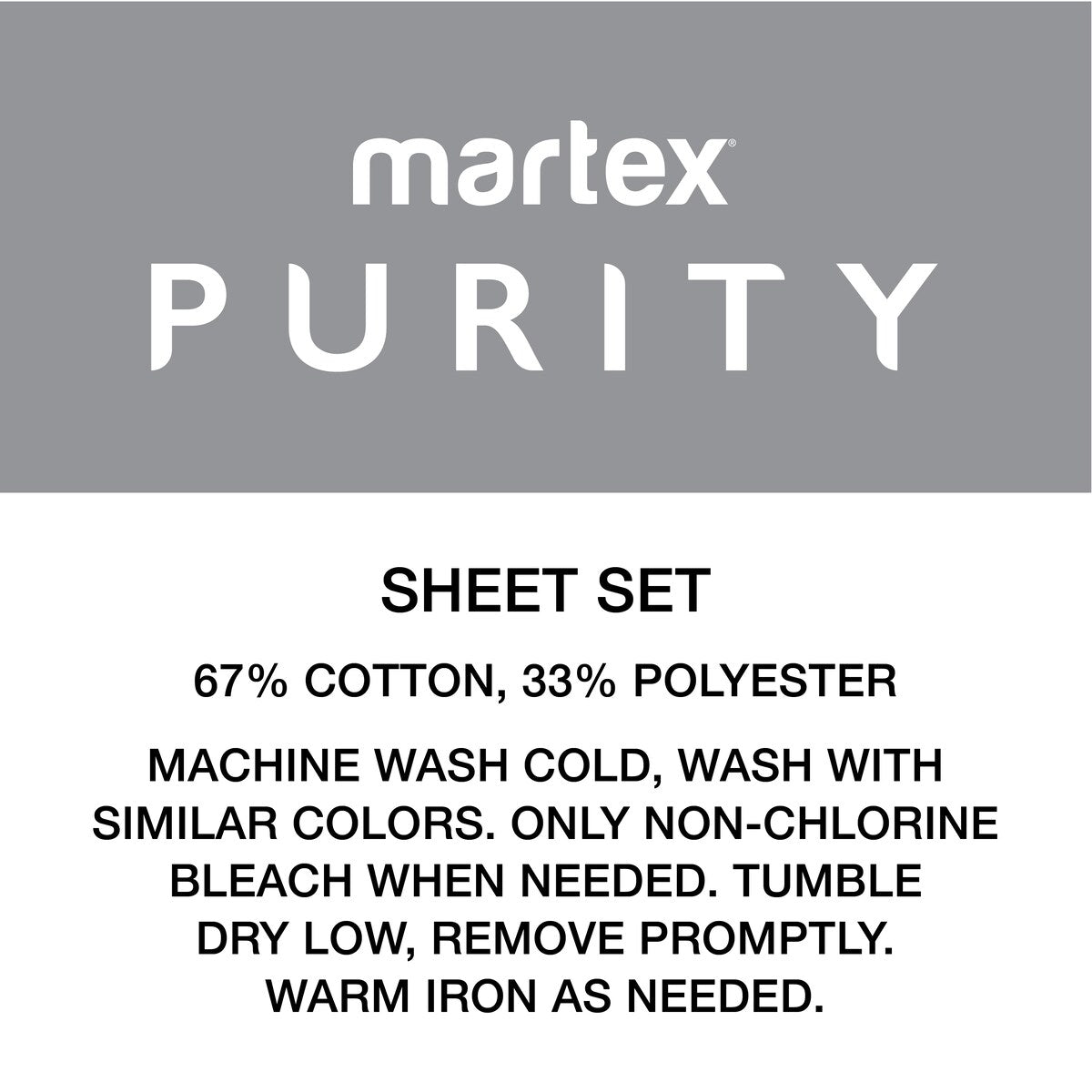 Martex Purity Antimicrobial Sheet Set with SILVERbac