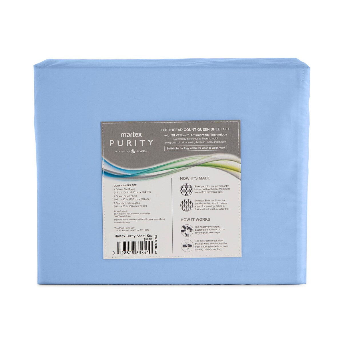 Martex Purity Antimicrobial Sheet Set with SILVERbac