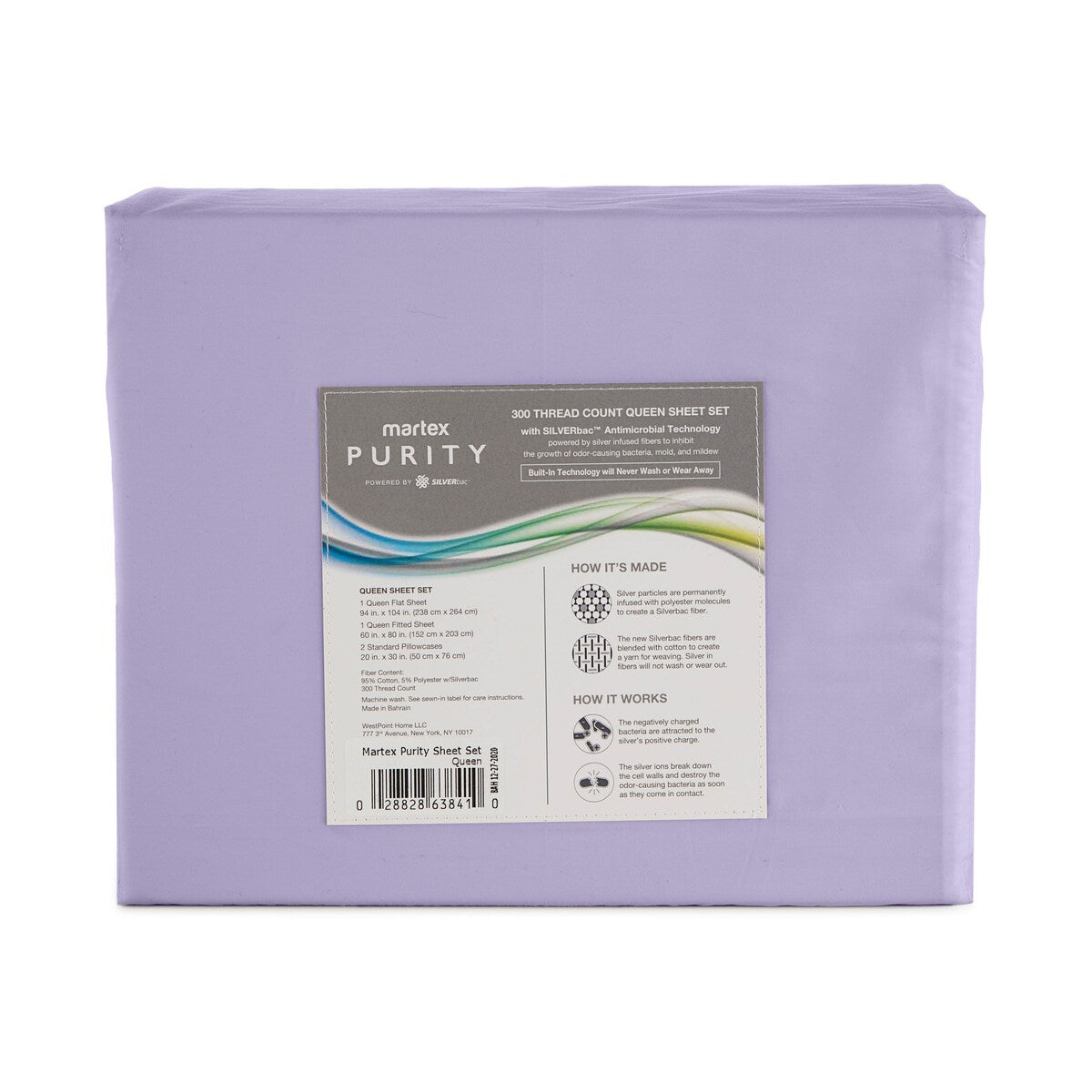 Martex Purity Antimicrobial Sheet Set with SILVERbac