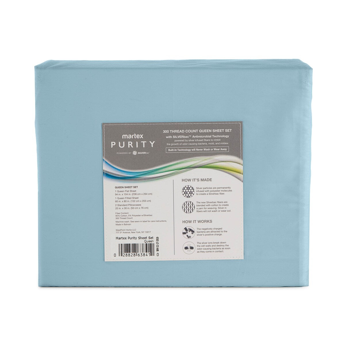 Martex Purity Antimicrobial Sheet Set with SILVERbac