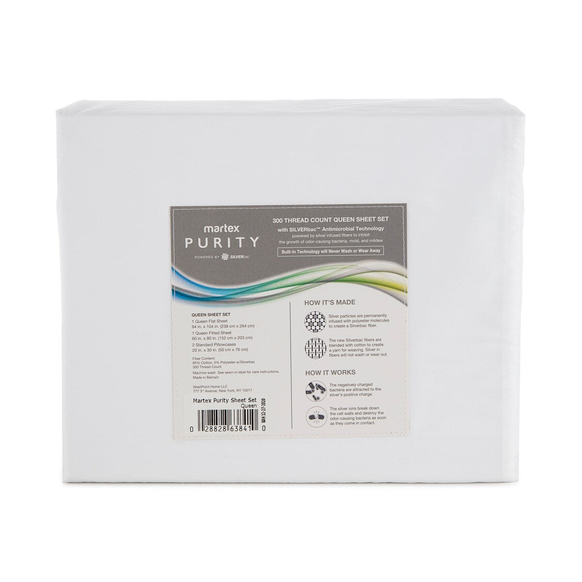 Martex Purity Antimicrobial Sheet Set with SILVERbac