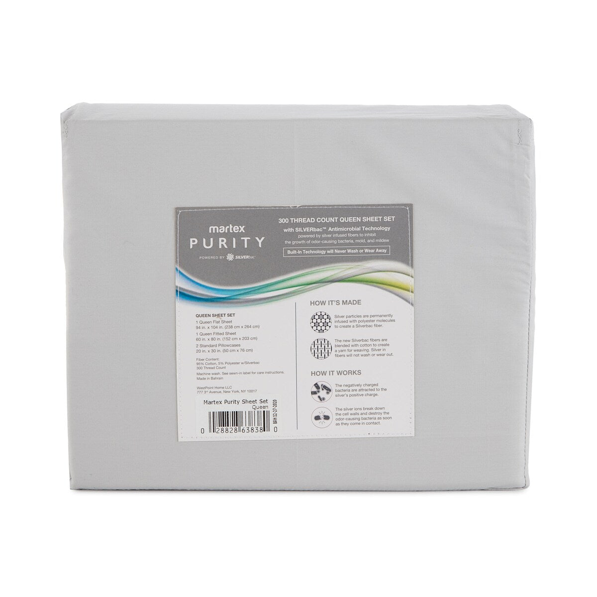 Martex Purity Antimicrobial Sheet Set with SILVERbac