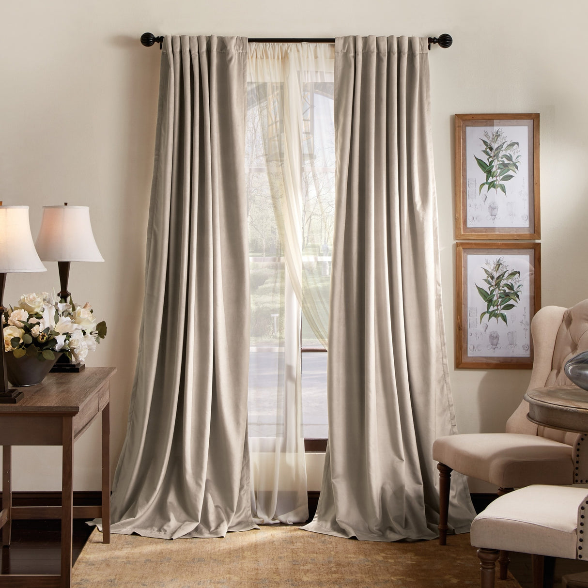 Martha Stewart Lucca Velvet Blackout Curtains - Panel Pair or Valance