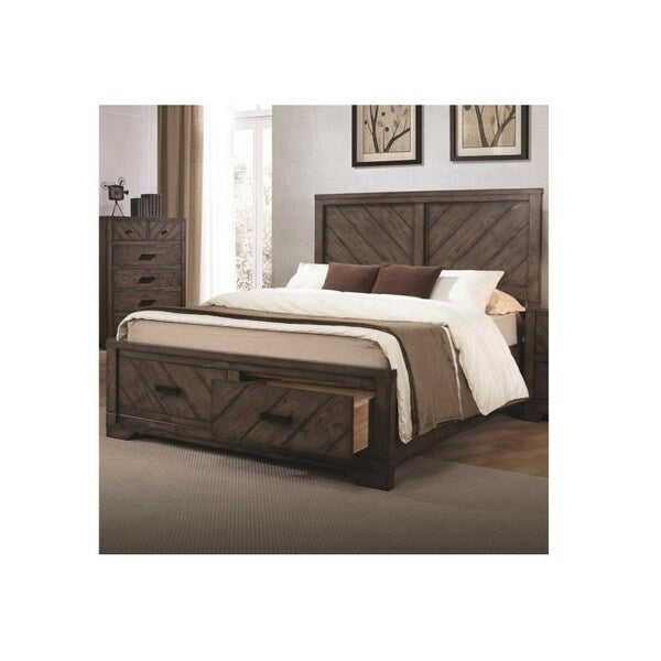 Martin Dark Brown Wood Storage Platform Bed