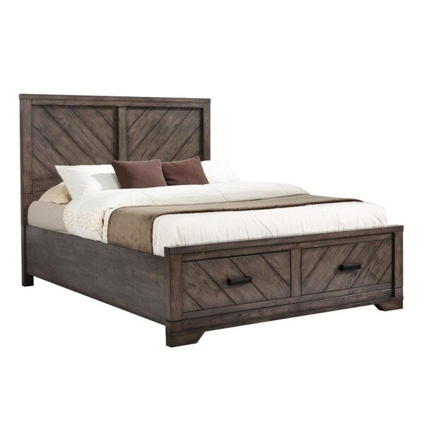 Martin Dark Brown Wood Storage Platform Bed
