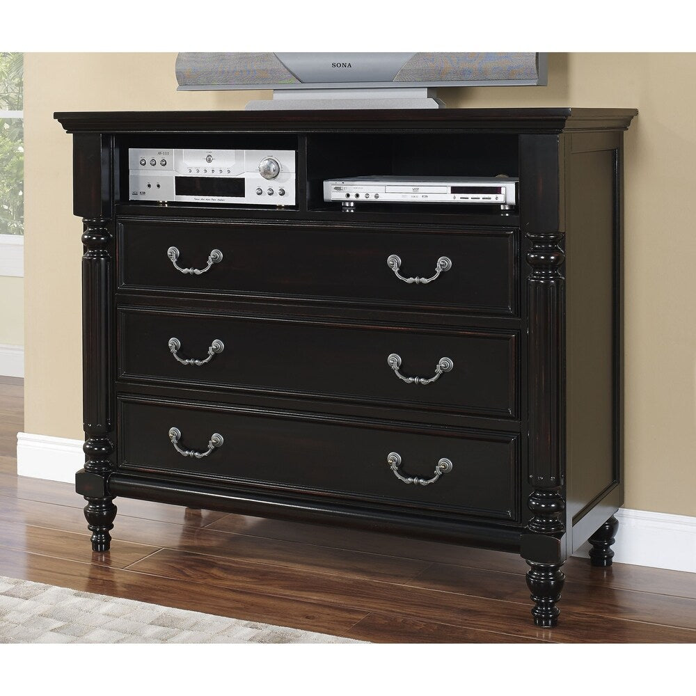 Copper Grove Asnieres Rubbed Black 3-drawer Media Chest