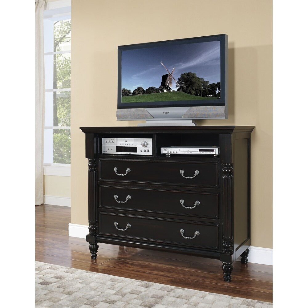 Copper Grove Asnieres Rubbed Black 3-drawer Media Chest