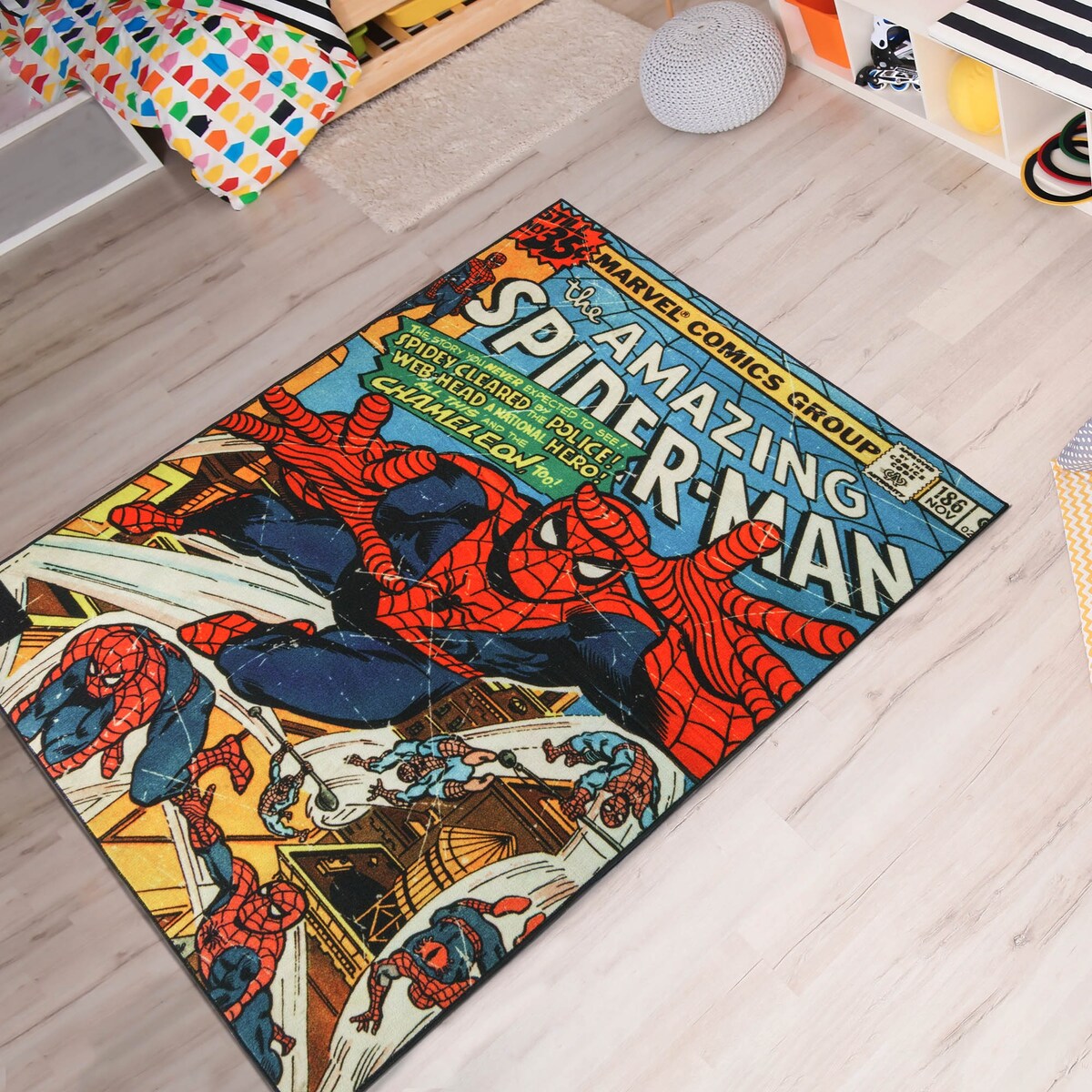 Licensed Disney Marvel Spider-Man Classic Comic Book Youth Area Rug - 4'6"x6'6"