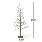 Maryland 5-foot Pre-Lit 186 Warm White LED Artificial Christmas Twig Tree by Christopher Knight Home