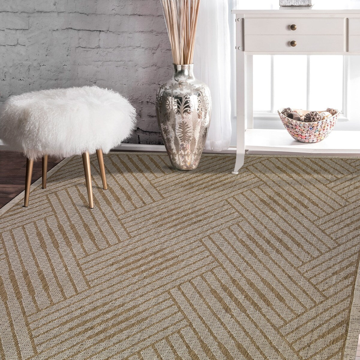 Maryland Abbel Modern & Contemporary Geometric Power-Loomed Area Rug
