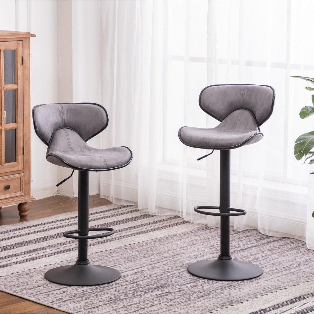 Carbon Loft Medway Weathered Airlift Adjustable Swivel Barstool (Set of 2)