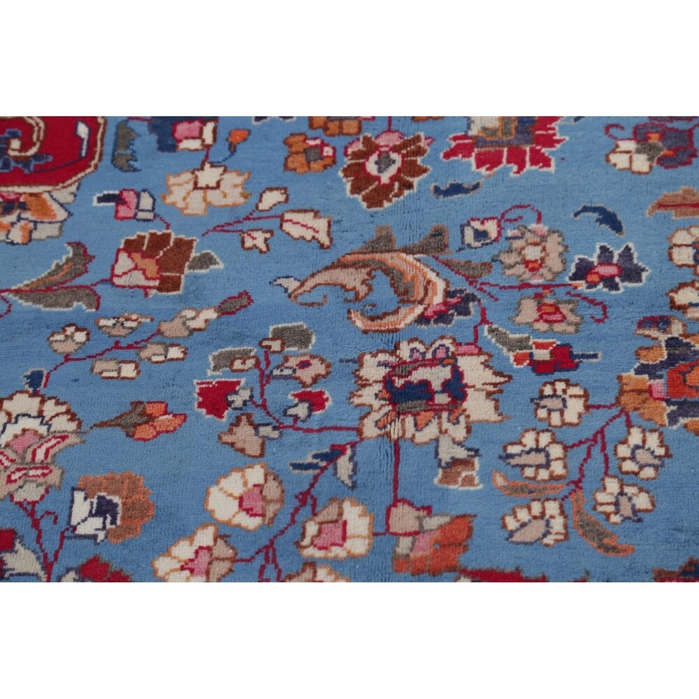 Mashad Floral Hand-Knotted Wool Persian Oriental Area Rug - 12'2" x 9'6"